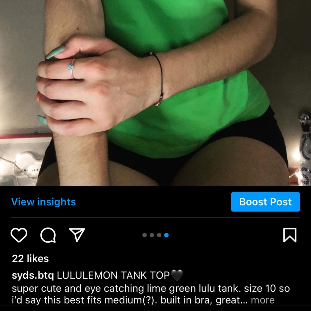 green Lululemon tank top size 10 - Picture 5 of 7